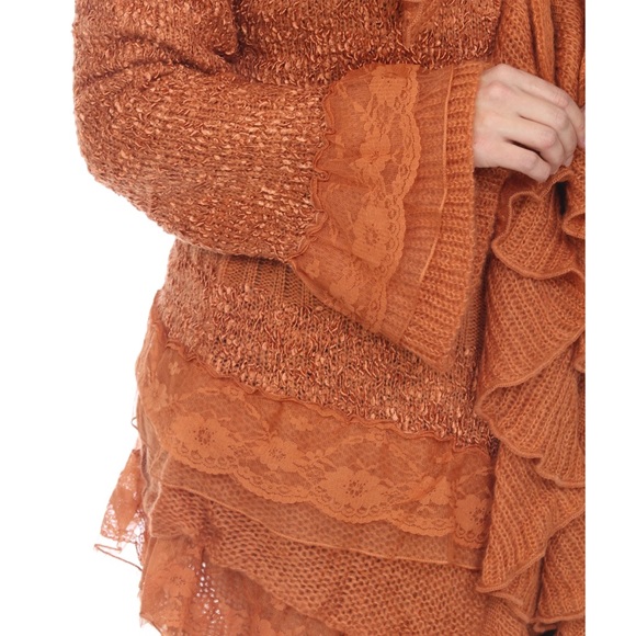 Simply Couture Orange Ruffled Cardigan - Picture 3 of 3